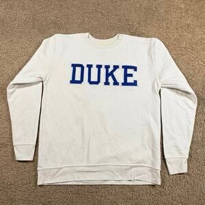 Alta Gracia Duke University Crewneck Sweatshirt Mens Small White Blue Collegiate